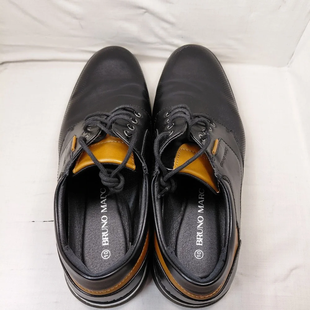 Bruno Marc SBOX2336M Mens Black Perforated Oxford Dress Shoes Size 10 US 43.5 EU